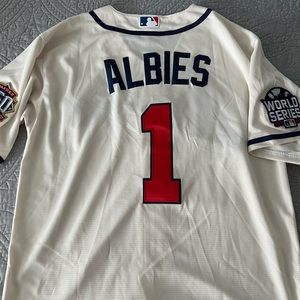 Nike Atlanta Braves Ozzie Albies World Series alternate jersey - Cream